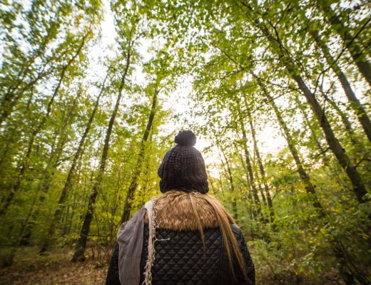 girl in woods