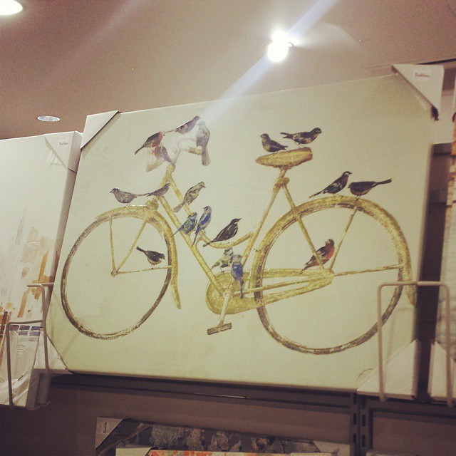 I love stuff with bikes on #homesense #home #homedecor #painting #art #bike #cycling #birds