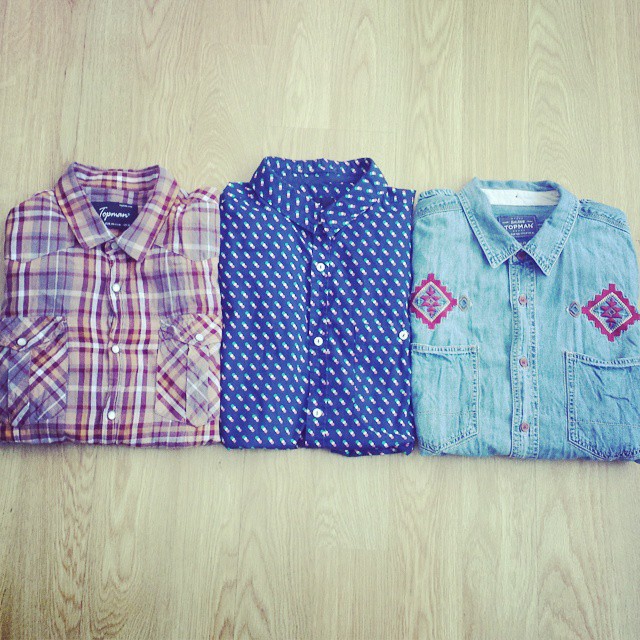 Cheers @tomdoerr88! Some pretty nice shirts here for Cross Roads Care #charityshop in Sale Moor. (Folding stuff neatly aint my thang) 
#charityshopfashion #charityshopbargains