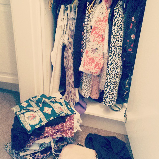 Spending my evening having a huge clearout! Wish my ebay selling allowance would increase so I could get rid of all this stuff sharpish! Limited to just 10 items each month at the moment. #clothes #fashion #ebay #money #saving