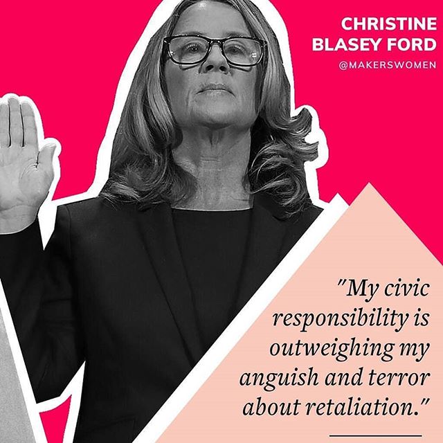 Reposting this from @makerswomen to say a huge thank you to Dr. Christine Blasey Ford, Anita Hill and everyone else who's put their life, career and safety on the line to do the right thing ♥️ "I did what my conscience told me to do, and you can't fail if you do that"
